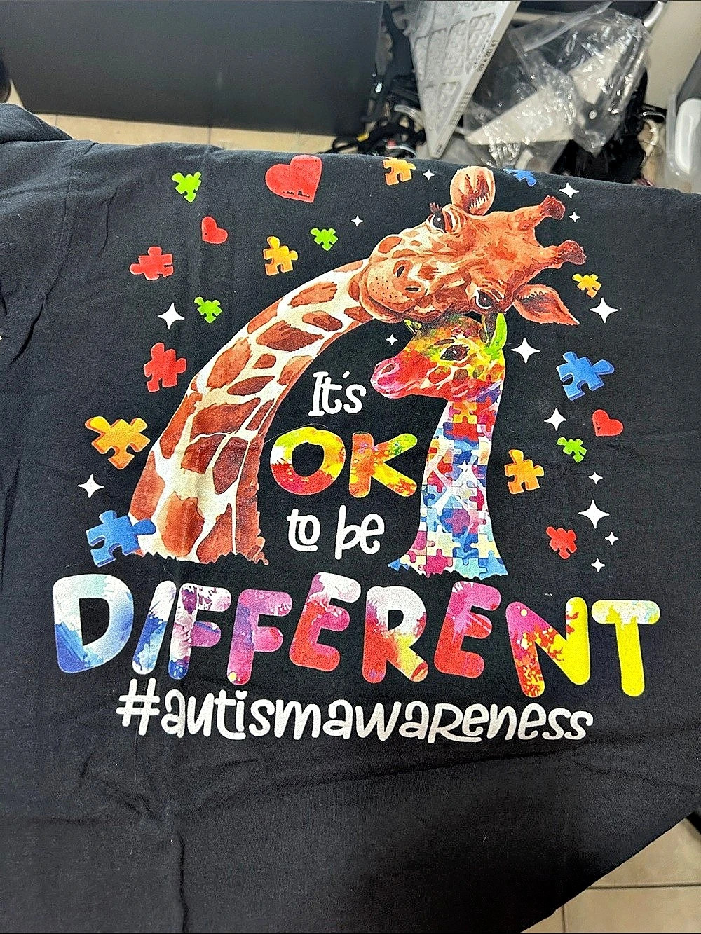Autism Awareness Graphic Tee in Black